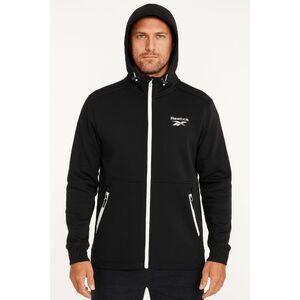 Reebok Men's Performance Full-Zip Hoodie Jacket  – Black/White L